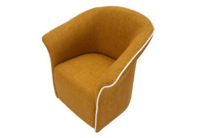 Fauteuil pivotant Siena Senape – Éclat contemporain en jaune moutarde (83,5×66×80 cm – hauteur assise 42 cm)