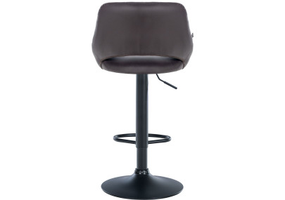 Tabouret de bar Milet, similicuir noir brun