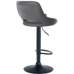 Tabouret de bar Milet, similicuir noir gris