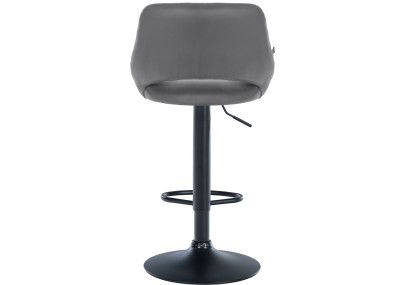 Tabouret de bar Milet, similicuir noir gris