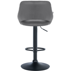 Tabouret de bar Milet, similicuir noir gris