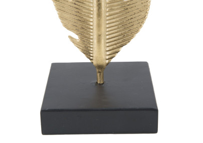 Feuille Glam Sculptée en Flamme Dorée avec Bougeoir – CM 10X10X34