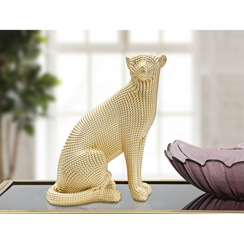 Léopard Doré Figé dans sa Course Royale – CM 23X15,5X29