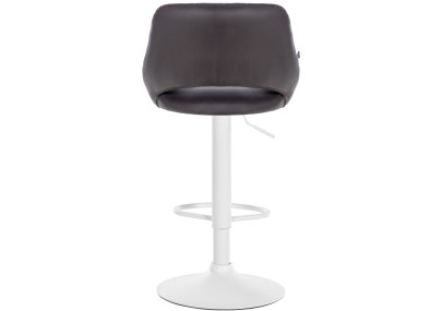 Tabouret de bar Milet, similicuir, blanc brun