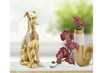 Chien Assis, Fidèle Vigie de l’Immortel – CM 19,8X10X29