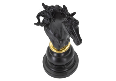 **Italiano:** Cavallo Nero e Oro, Montatura Eterna delle Dinastie – CM 14X11X27