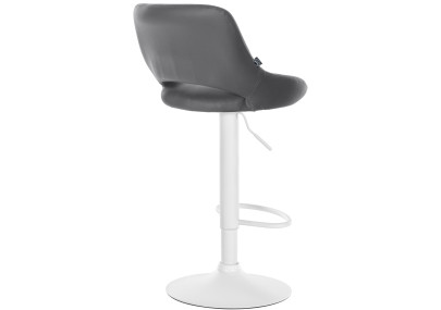 Tabouret de bar Milet, similicuir, blanc gris