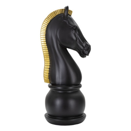 Cheval Noir et Or, Flamme de Bataille Immuable – CM Ø 18,5X50