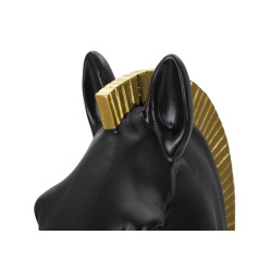 Cheval Noir et Or, Flamme de Bataille Immuable – CM Ø 18,5X50