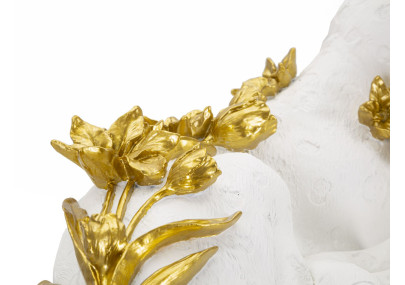 LÉOPARD BLANC/OR CM 53X21,5X24