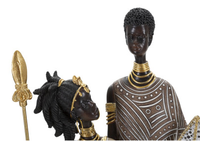 FAMIGLIA TRIBALE MASAI CM 16,5X11,5X38