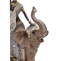 TRIBÙ MASAI CON ELEFANTE CM 22,5X12X32,5