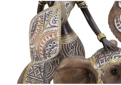 TRIBAL MASAI AVEC ÉLÉPHANT CM 22,5X12X32,5