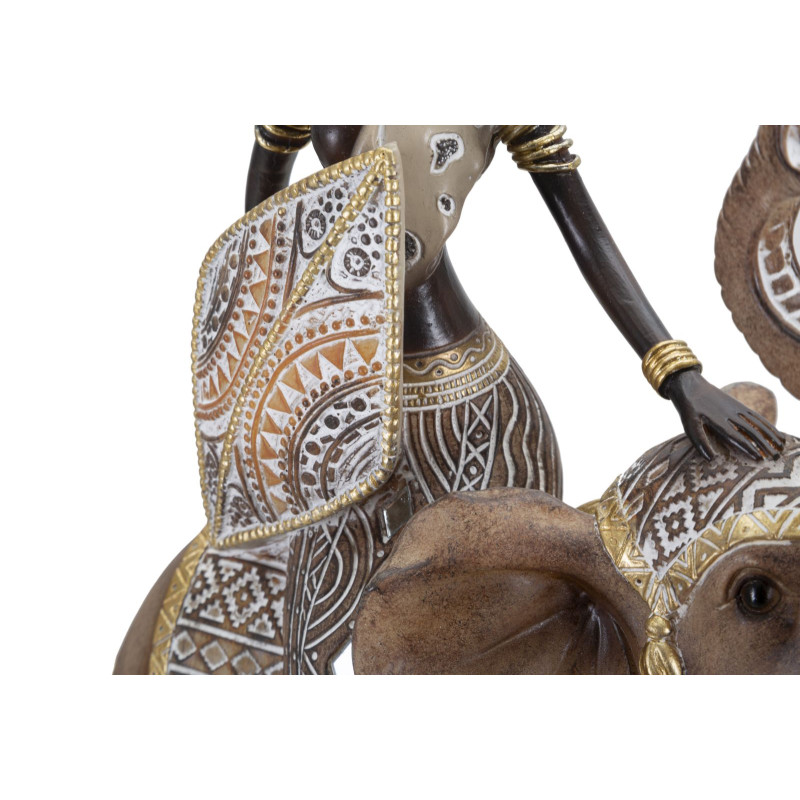 TRIBAL MASAI CON ELEFANTE CM 22,5X12X32,5
