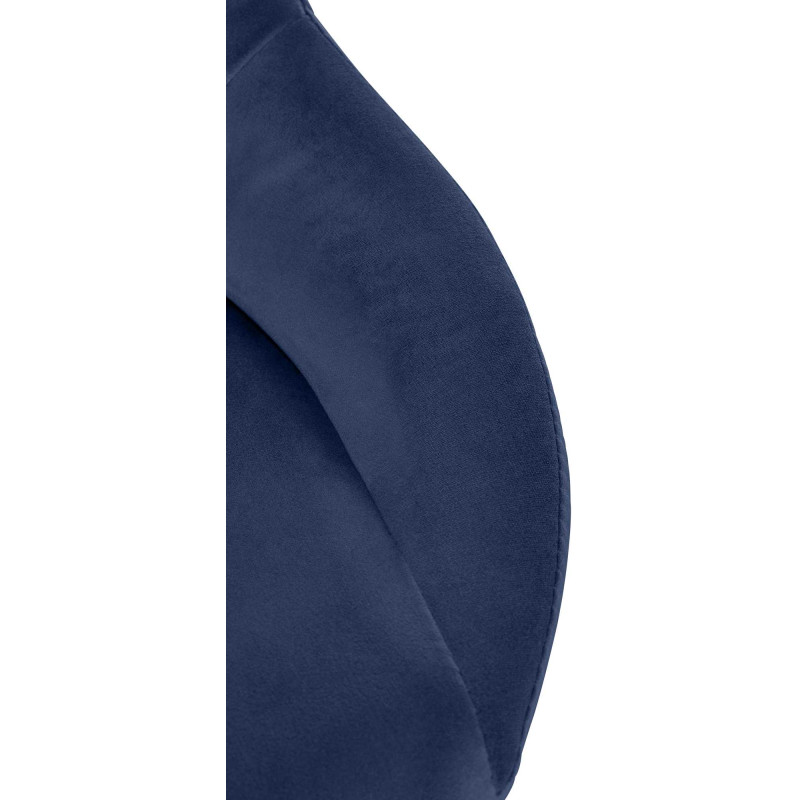 Tabouret de bar en velours Milet, chromé bleu