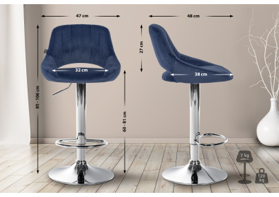 Barhocker Milet Samt chrom