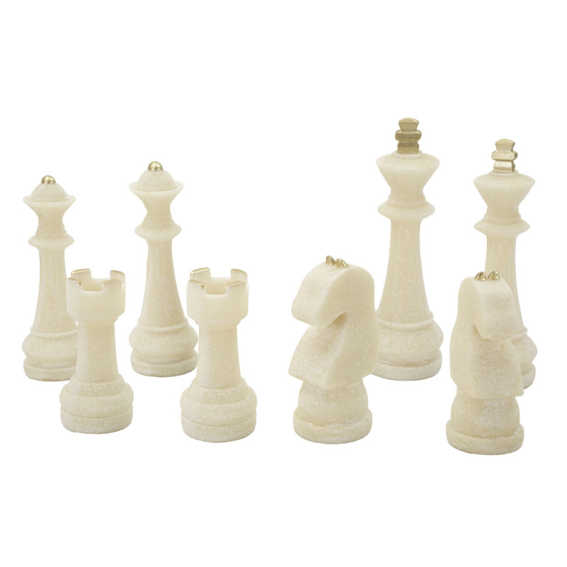 JEU D'ÉCHECS QUARZY 8 PIÈCES ASSORTIES CM Ø 4,4X9,2-4,3X13,3-5X16-X4,5X10,3