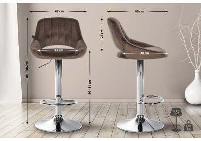 Barhocker Milet Samt chrom