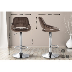 Barhocker Milet Samt chrom