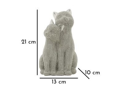 COUPLE DE CHATS ÉTINCELLANTS CM 13X10X21