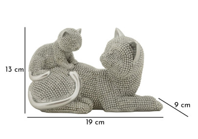 GATTO SPYRO CON BAMBINO CM 19X9X13