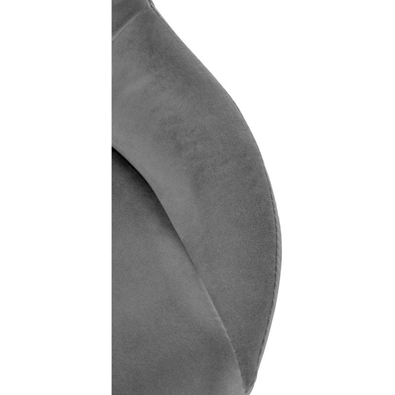 Tabouret de bar en velours Milet, chromé gris foncé