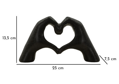 MAINS AMOUREUSES NOIRES CM 25X7,5X13,5