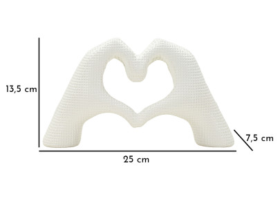 MAINS AMOUREUSES BLANC CM 25X7,5X13,5