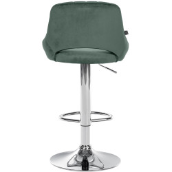 Tabouret de bar en velours Milet, chromé vert