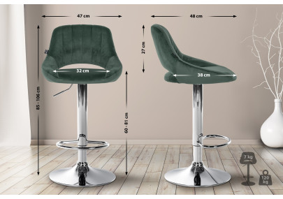 Barhocker Milet Samt chrom