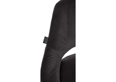 Tabouret de bar en velours Milet, chromé noir