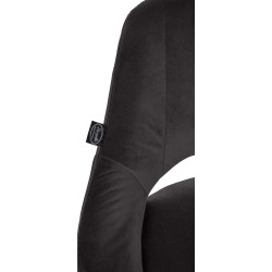 Tabouret de bar en velours Milet, chromé noir