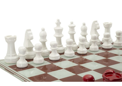 JOGO DE XADREZ VERMELHO/BRANCO CM 61X61X14
