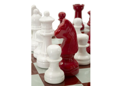 GIOCO SCACCHIERA ROSSO/BIANCO CM 61X61X14