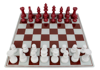 GIOCO SCACCHIERA ROSSO/BIANCO CM 61X61X14