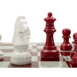 GIOCO SCACCHIERA ROSSO/BIANCO CM 61X61X14