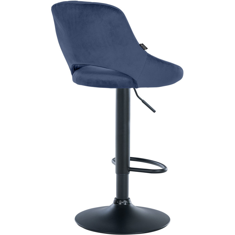 Tabouret de bar Milet en velours noir bleu