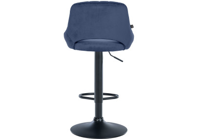 Tabouret de bar Milet en velours noir bleu