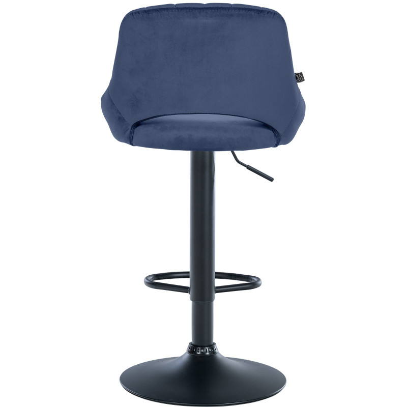Tabouret de bar Milet en velours noir bleu