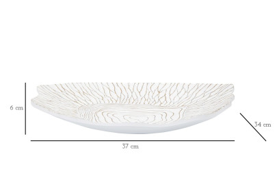 PIATTO DECORATIVO IN POLIRESINA CM 37X34X6