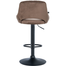 Tabouret de bar Milet en velours noir brun