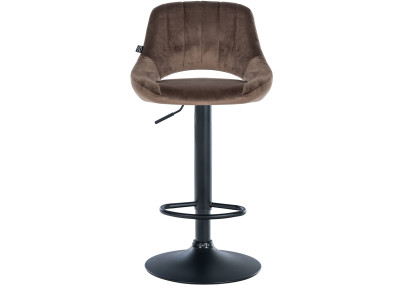 Tabouret de bar Milet en velours noir brun