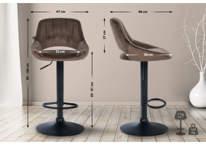 Barhocker Milet Samt schwarz