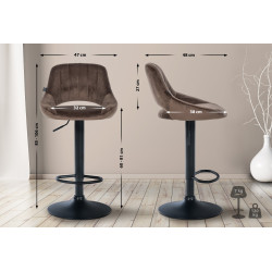 Barhocker Milet Samt schwarz