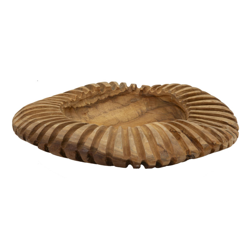 PLATEAU GERIS TECK CM Ø 35X7