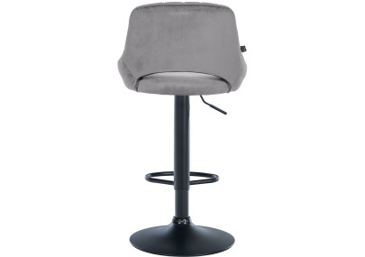Tabouret de bar Milet, velours, noir/gris foncé