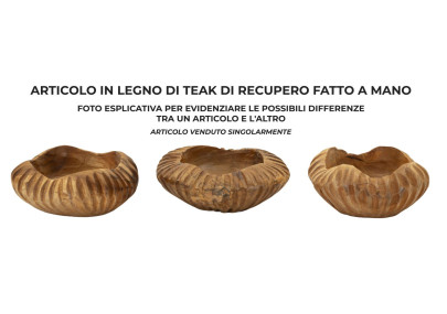 PLATEAU GERIS TECK CM Ø 19X8