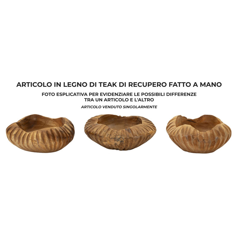 PLATEAU GERIS TECK CM Ø 19X8