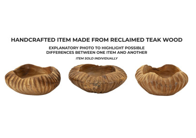 PLATEAU GERIS TECK CM Ø 19X8