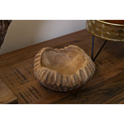 PLATEAU GERIS TECK CM Ø 19X8